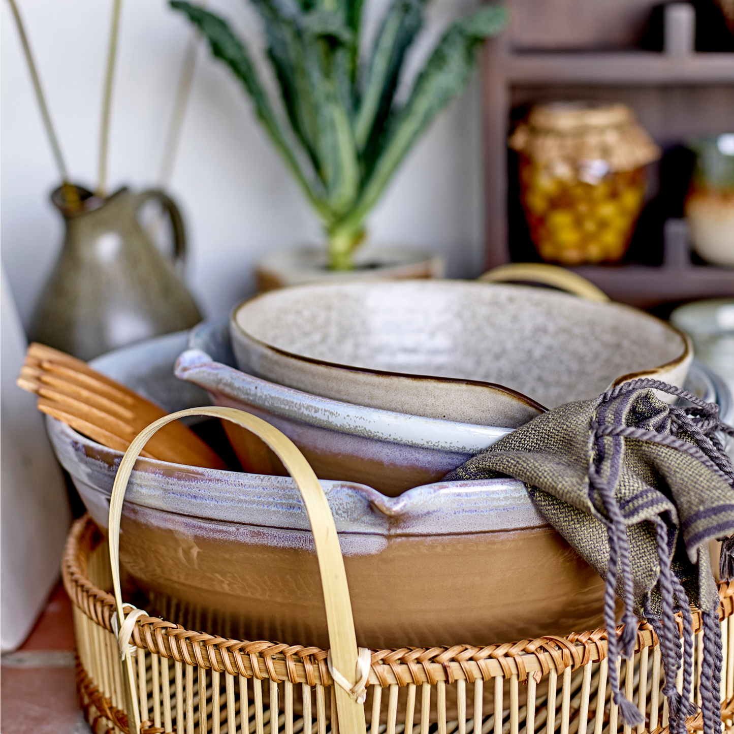 Bamboo Serving Tray Set