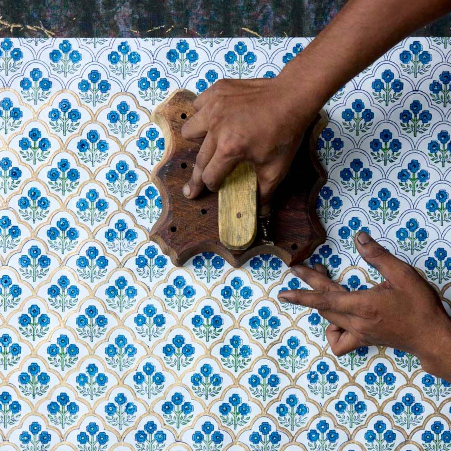 Indigo Trellis Wrapping Paper