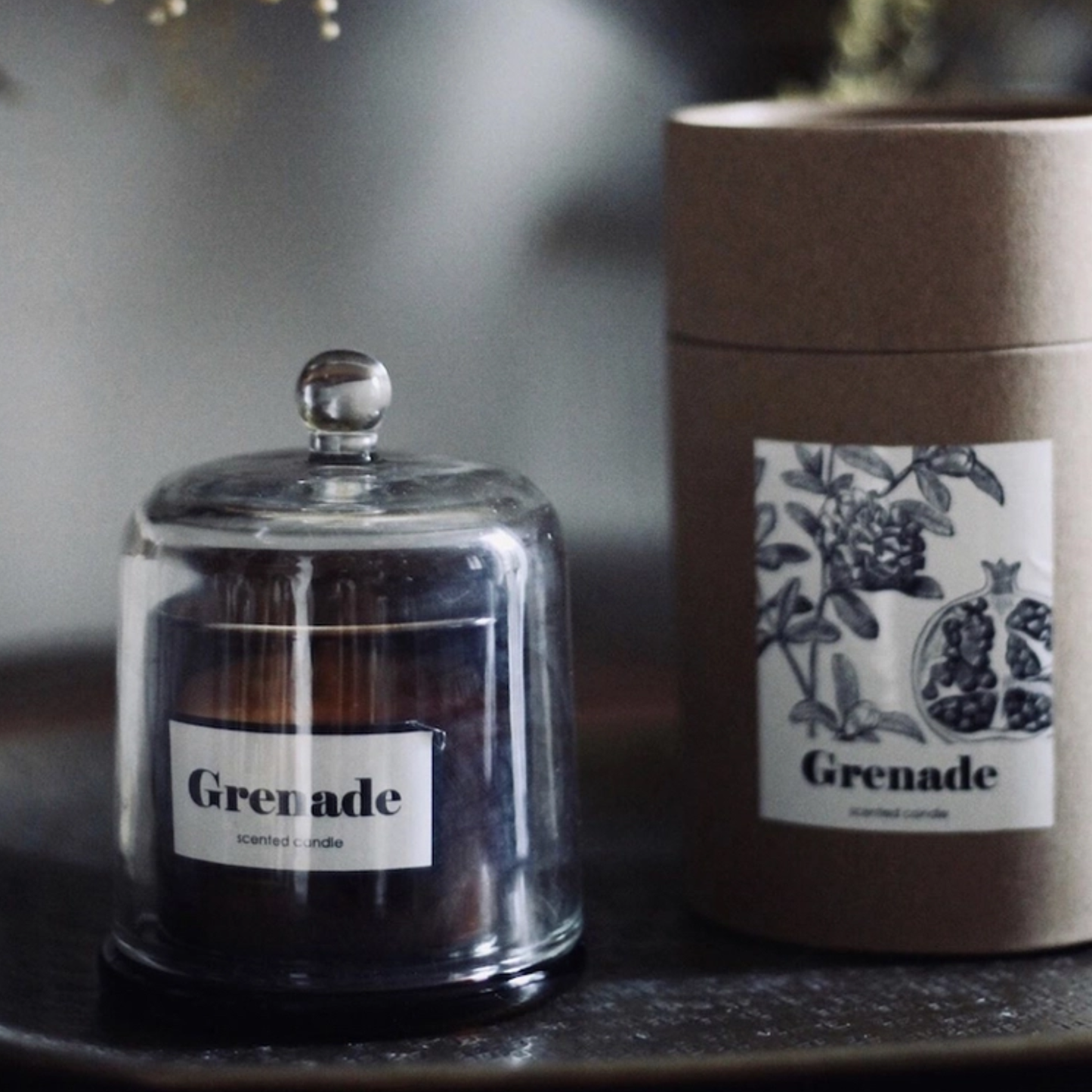 Amber Bell Candle, Pomegranate