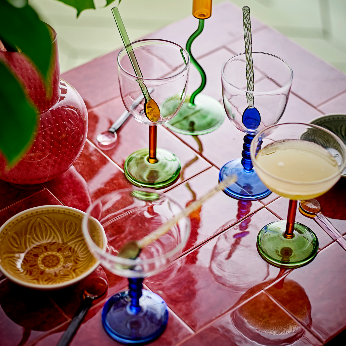 Noemi Cocktail Glass, Blue