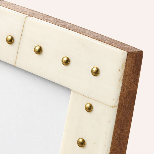 The Boho Dot Frame — brass, checked design