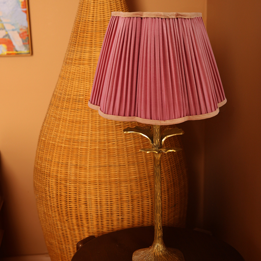 Diya Silk Scallop Lampshade, Fuchsia