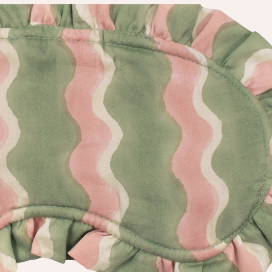 Whirly Frill Eye Mask, Green