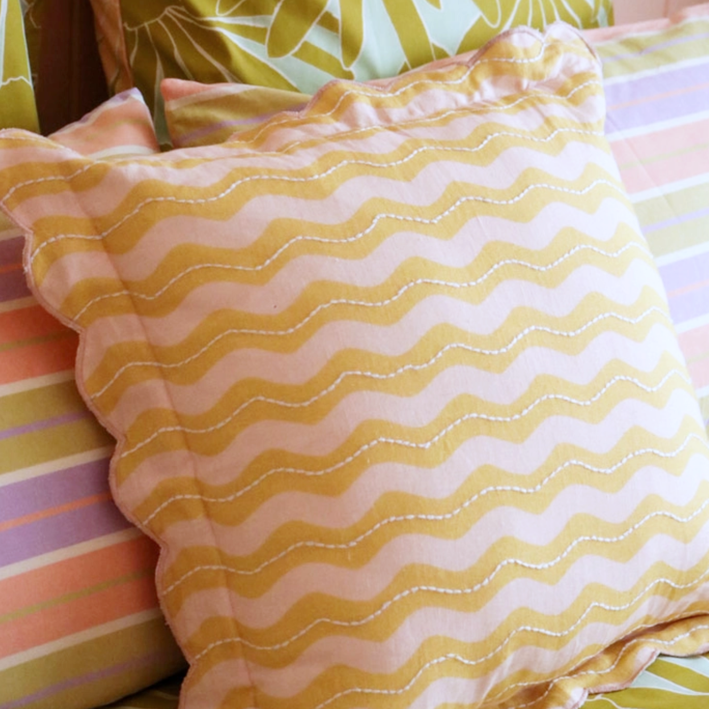 Havana Cushion, Yellow & Pink