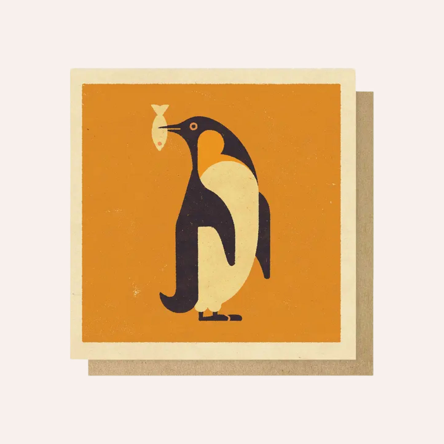 Penguin on Orange Card