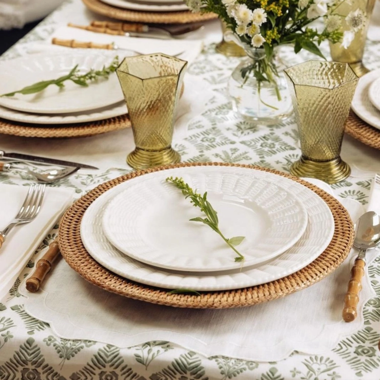 Round Charger Placemat, Rattan