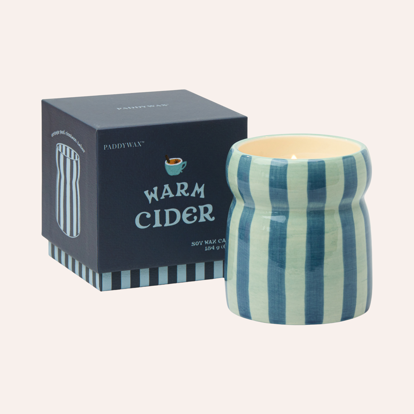 Stripe Candle, Warm Cider