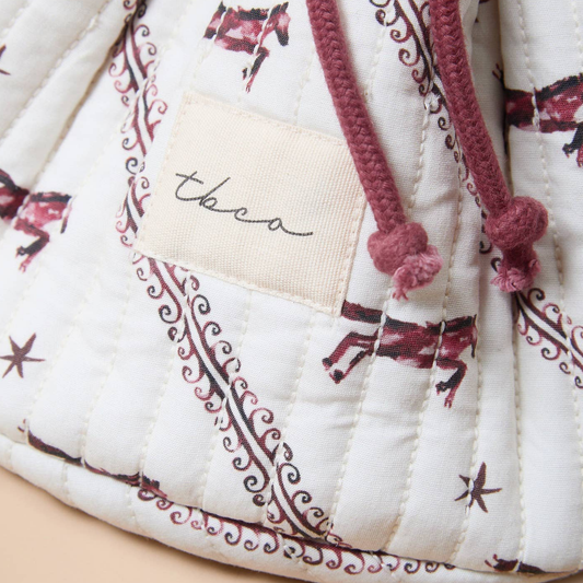drawstring cotton wash bag detail
