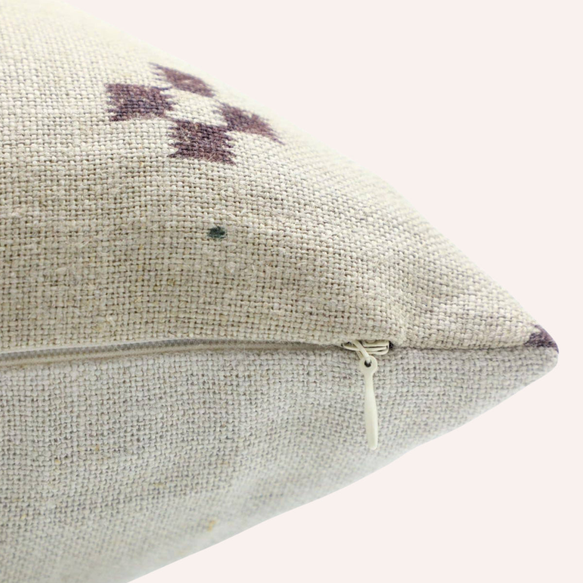 Barfi Cushion Cover, Linen & Chocolate Brown