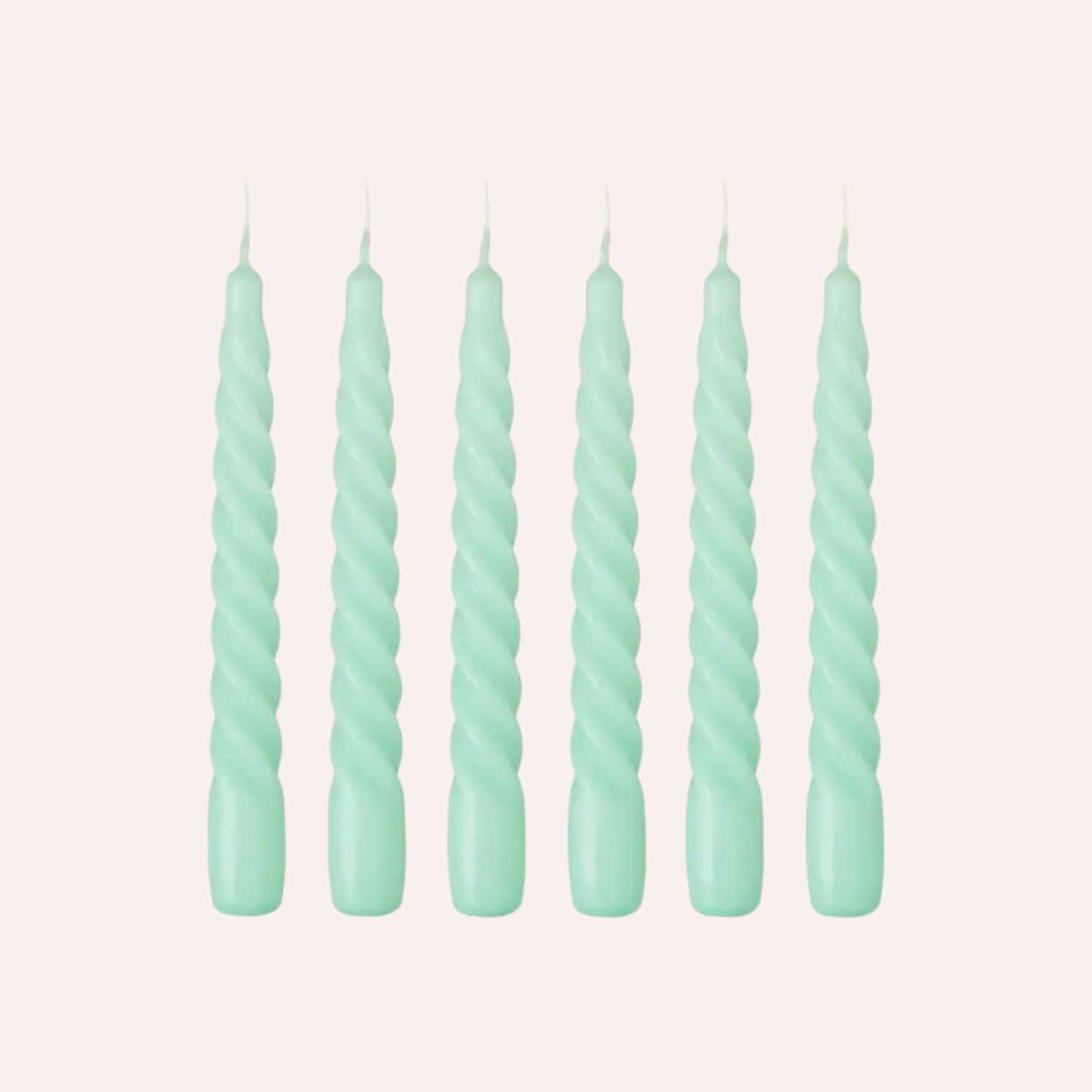Twist Dinner Candles, Mint