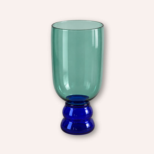 Two Tone Wine Glass, Green & Blue