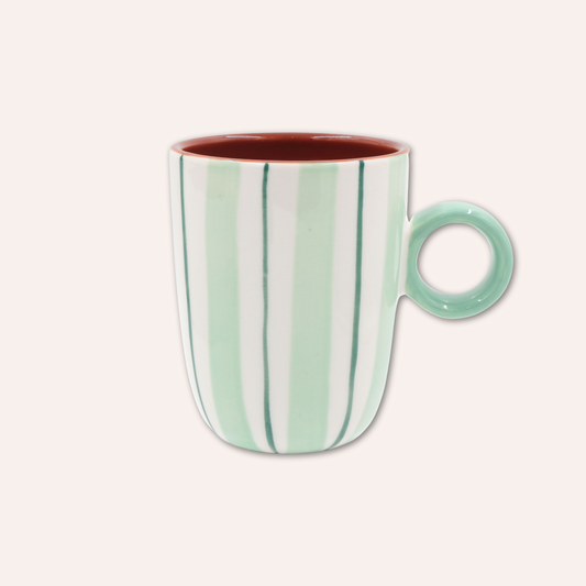 Thun Attimi Stripe Mug, Green