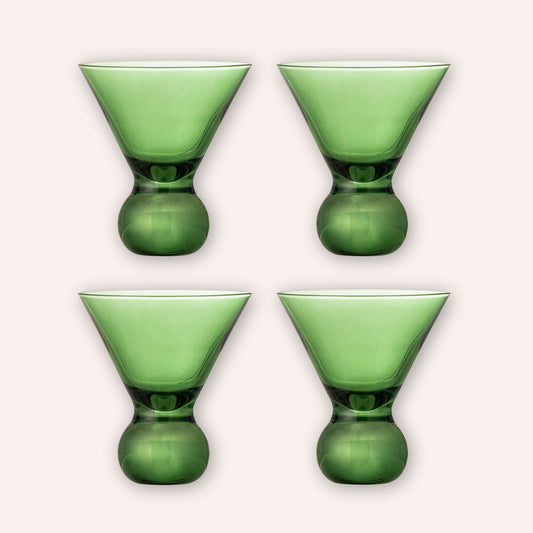 Bloomingville Corliss Cocktail Glass Set, Green