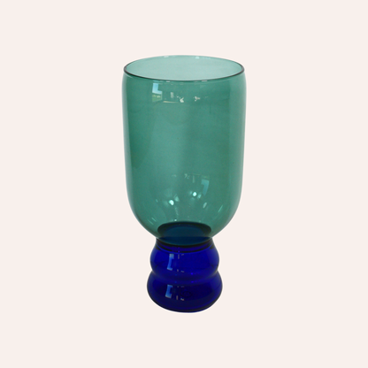 Two Tone Wine Glass, Green & Blue