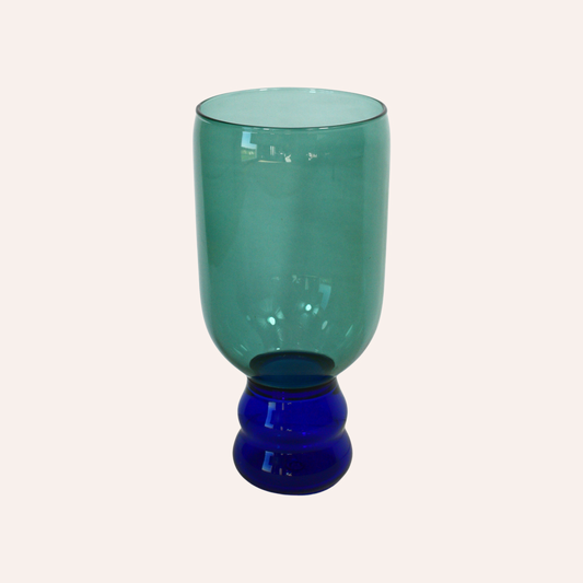Two Tone Wine Glass, Green & Blue