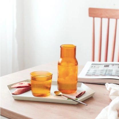 Glass Carafe with Cup, Orange