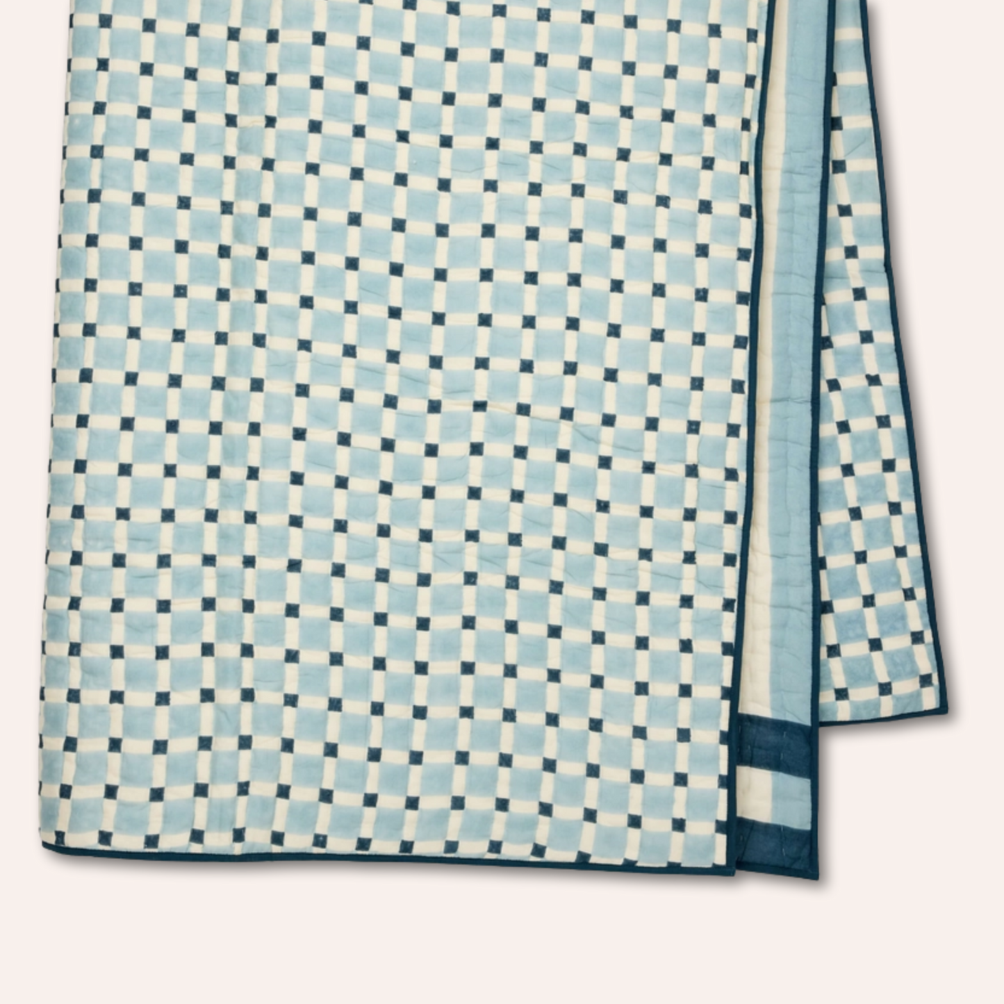 Checkered Bedspread, Blue