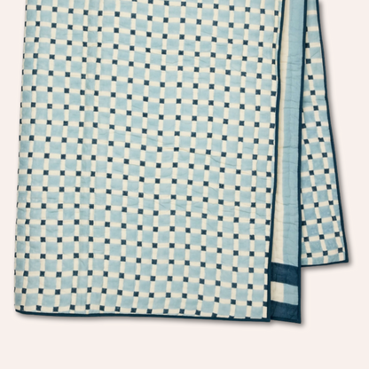 Checkered Bedspread, Blue