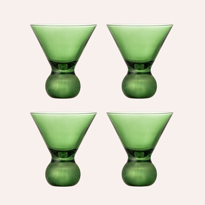 Corliss Cocktail Glass Set, Green