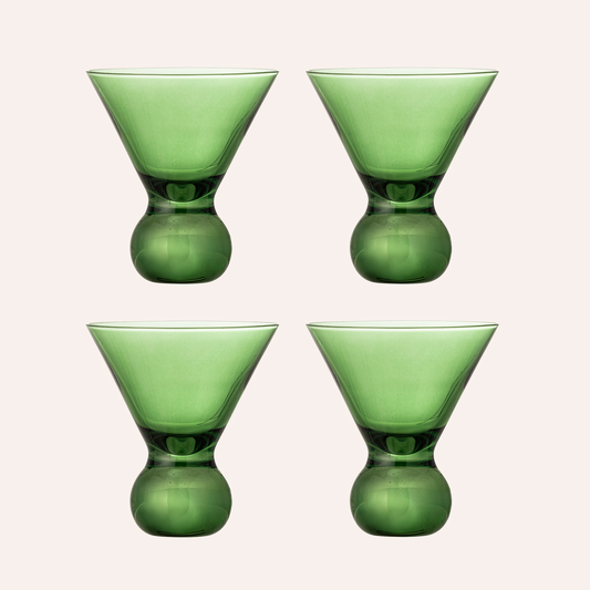 Corliss Cocktail Glass Set, Green
