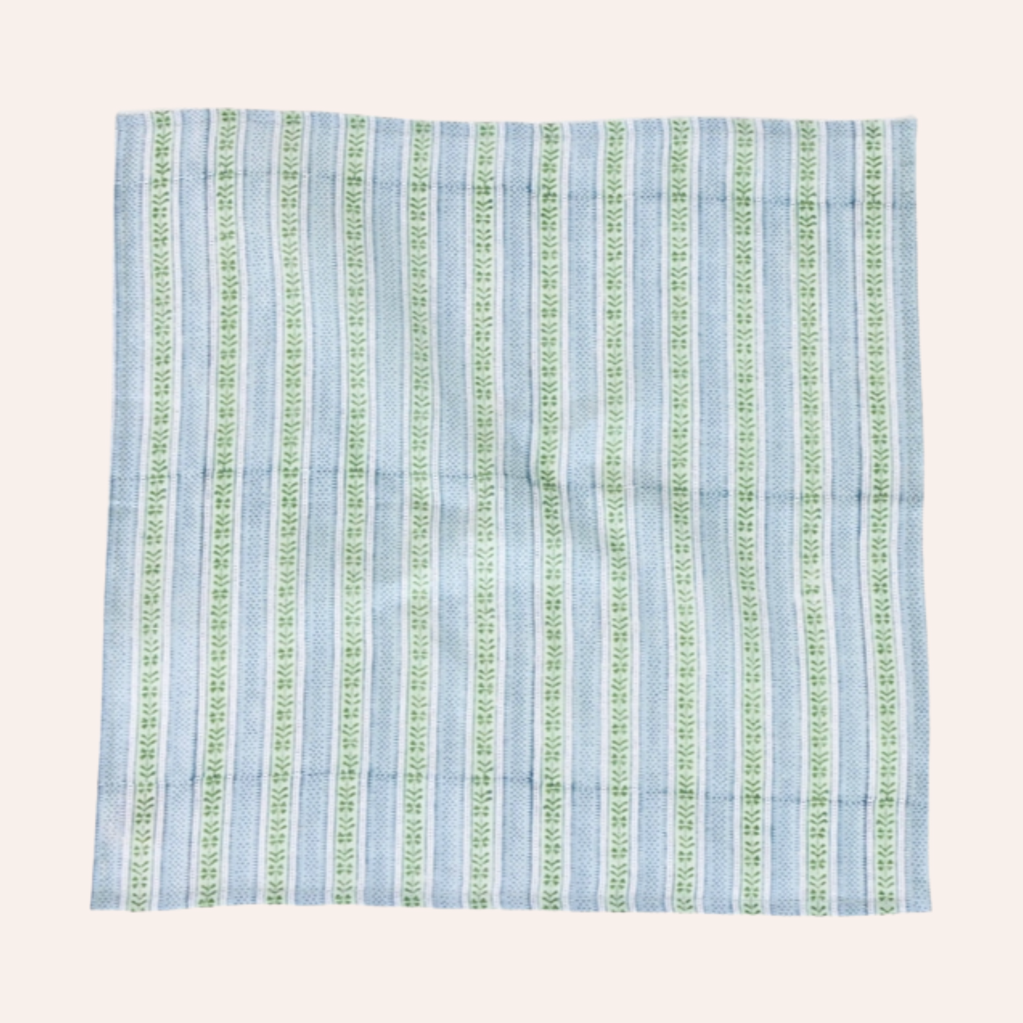 Block Print Napkin Set, Mint & Sky Blue