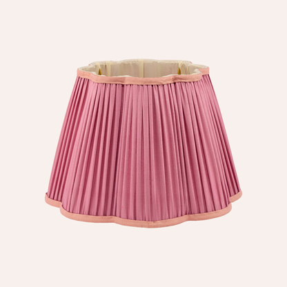 Diya Silk Scallop Lampshade, Fuchsia