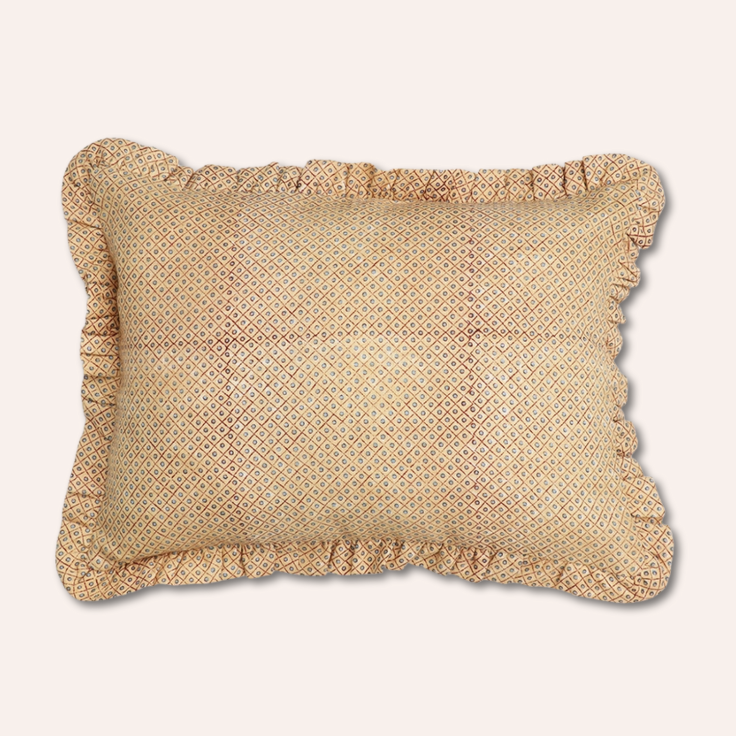 Dot Ruffle Cushion Cover, Yellow