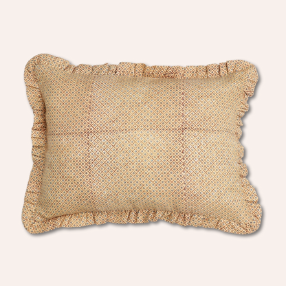 Dot Ruffle Cushion Cover, Yellow