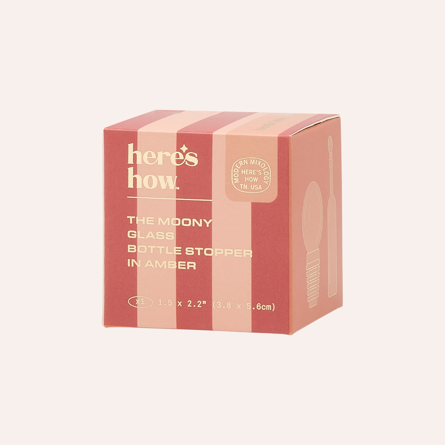 Glass Bottle Stopper, Amber