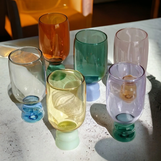 Two Tone Wine Glass, Green & Blue