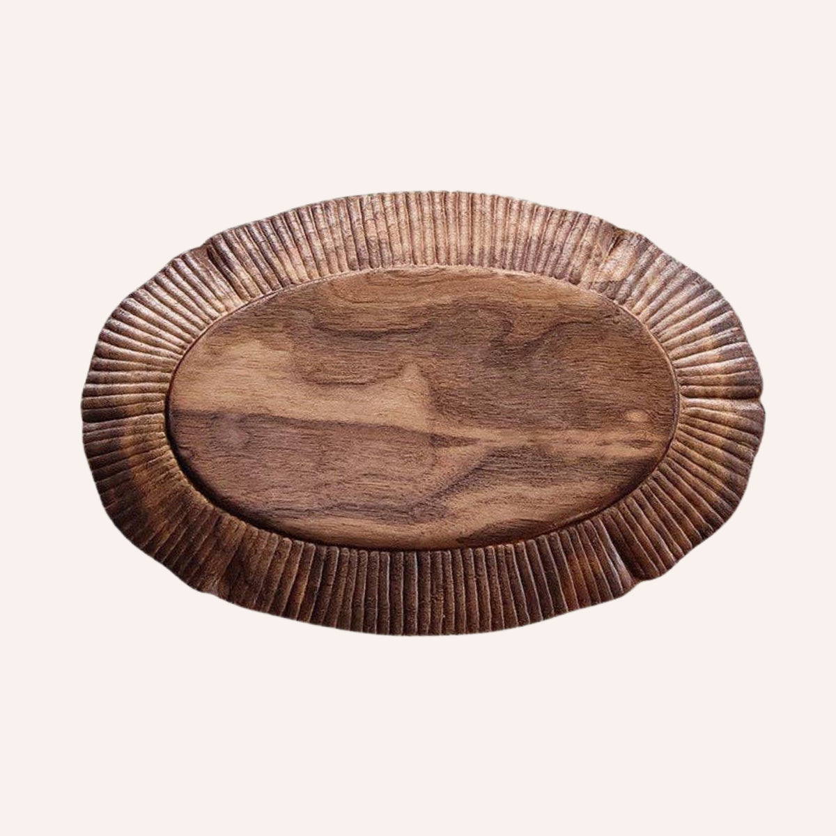 Gohobi Small Walnut Lace Detail Serving Tray
