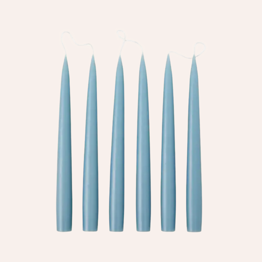 Tapered Dinner Candle, Grey Blue
