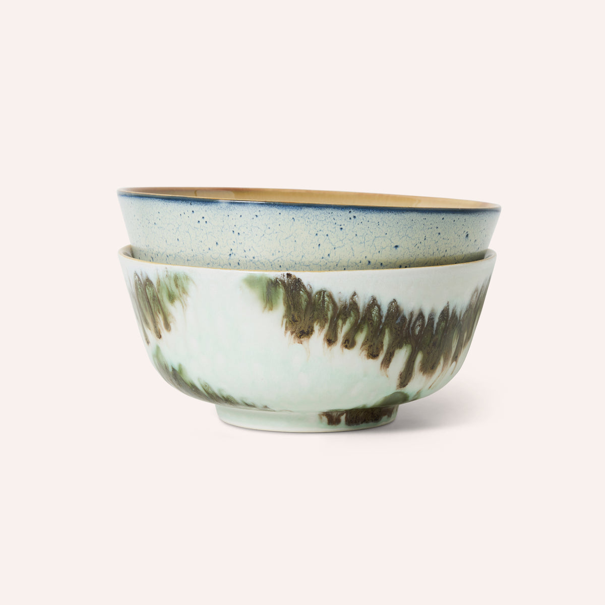 HKLIVING 70s Ceramics Ramen Bowls, Minimalist, Set Of 2