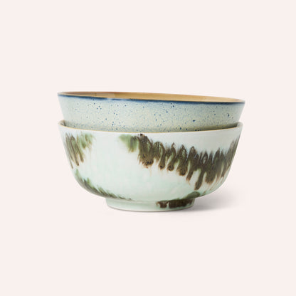 HKLIVING 70s Ceramics Ramen Bowls, Minimalist, Set Of 2