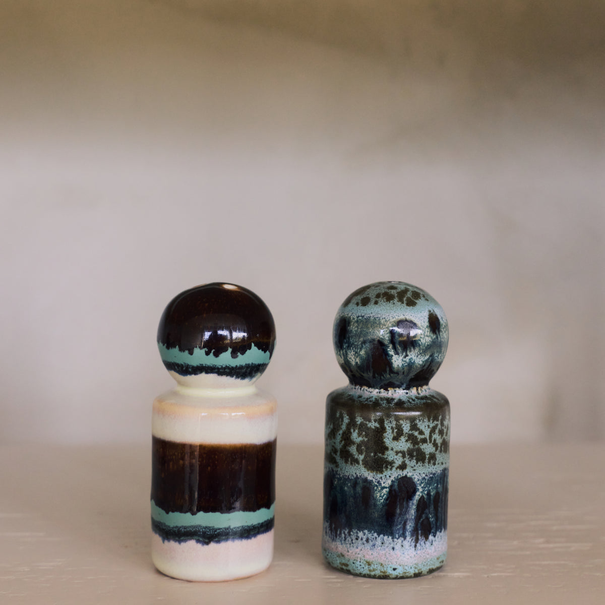 HKLIVING 70s Ceramics Pepper & Salt Jar, Swirl