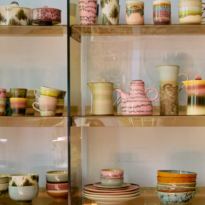 HKLIVING 70s Ceramics Tea Pot, Slush