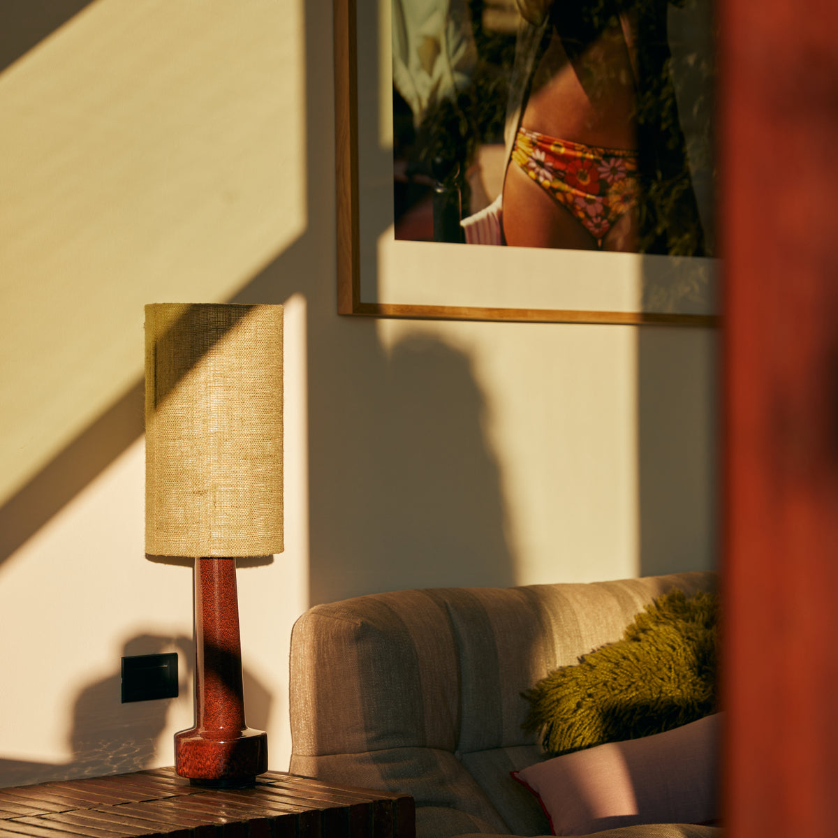 HKLIVING Jute Cylinder Lamp Shade, Jade Green