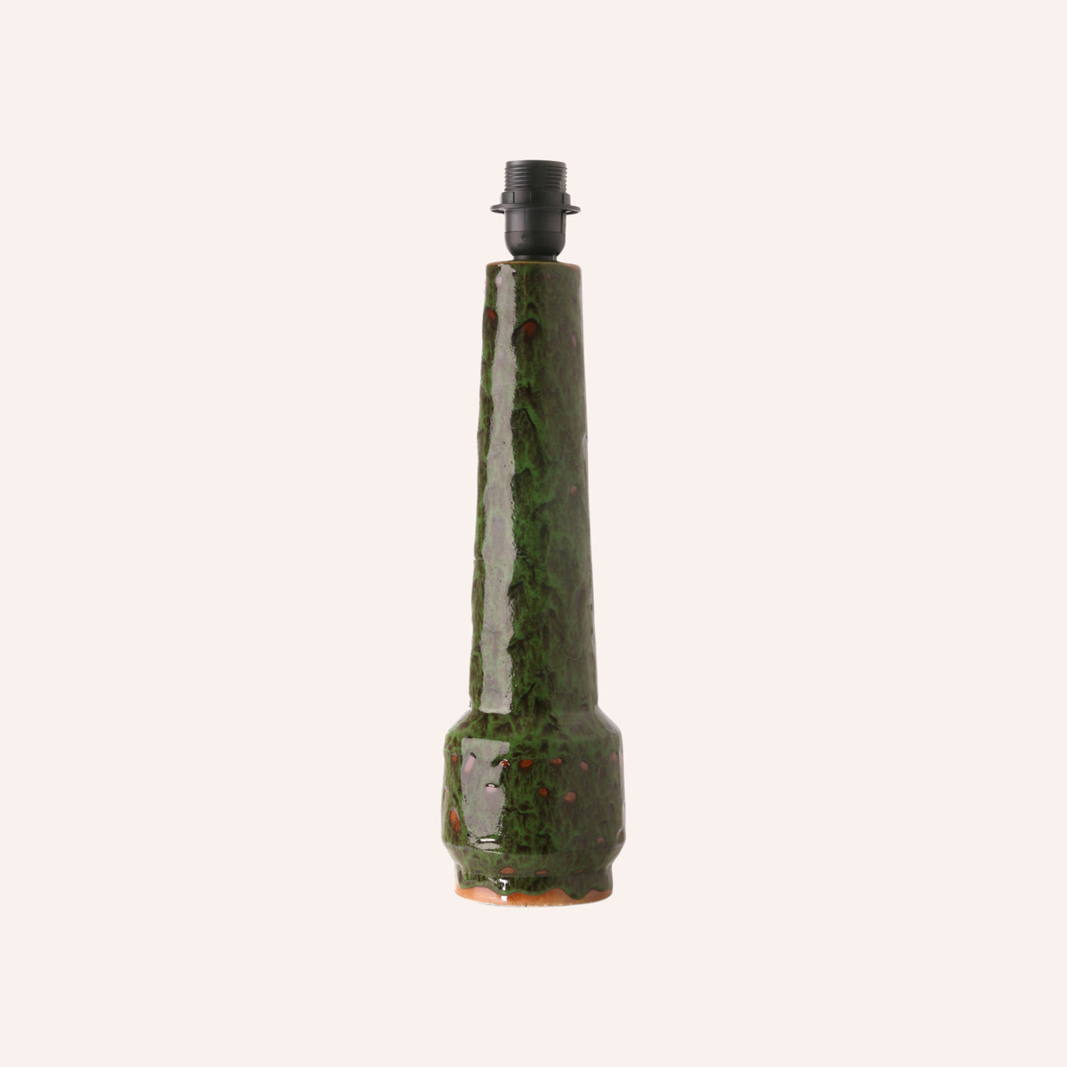 HKLIVING Retro Stoneware Lamp Base, Green — ceramic