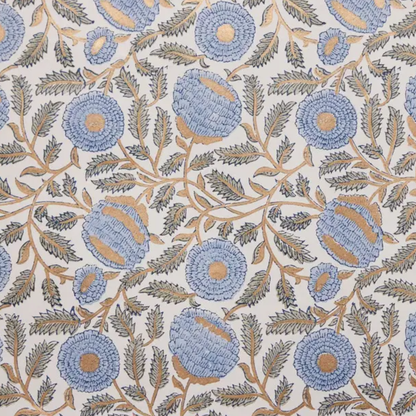 Blue & Gold Marigold Wrapping Paper