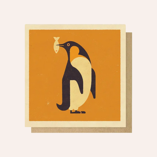 Penguin on Orange Card