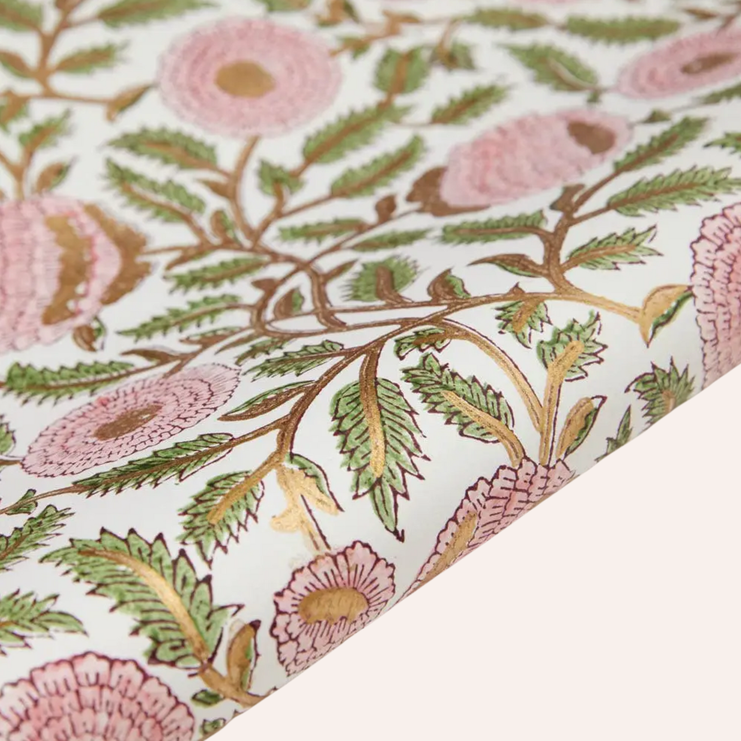 Pink & Gold Marigold Wrapping Paper