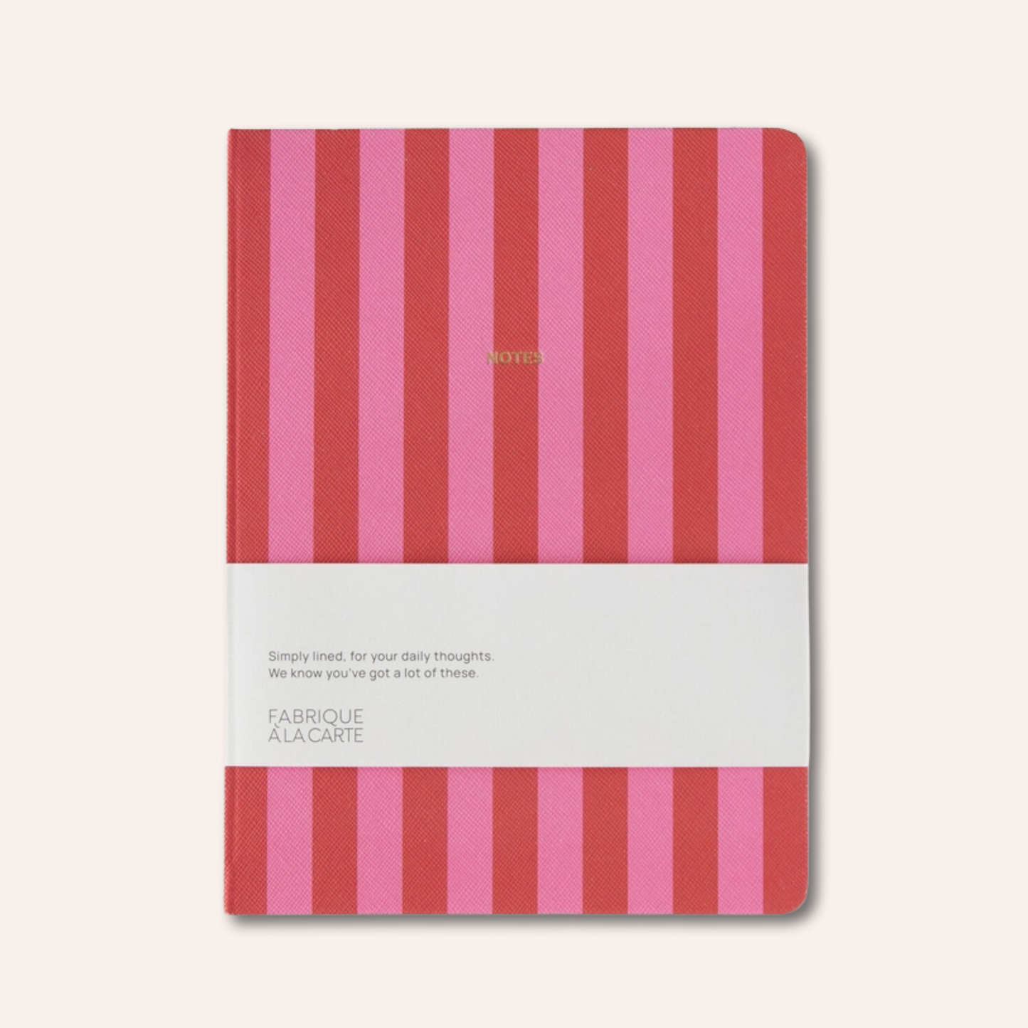 Stripe Notebook, Pink