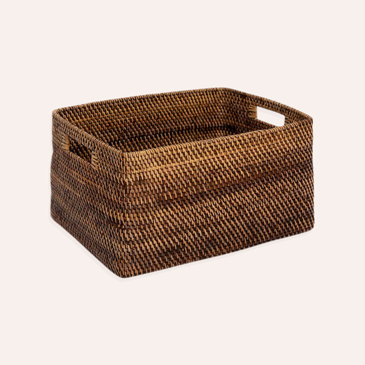 Small Rattan Magazine Holder, Natural Brown