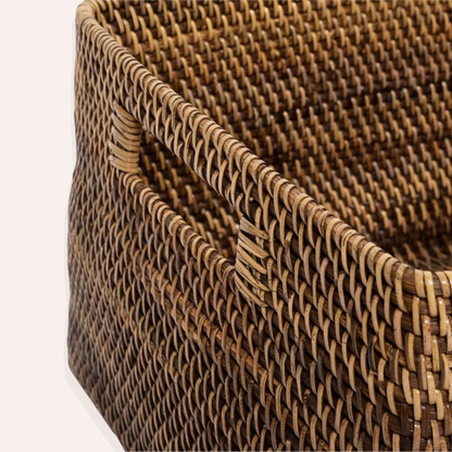 Small Rattan Magazine Holder, Natural Brown