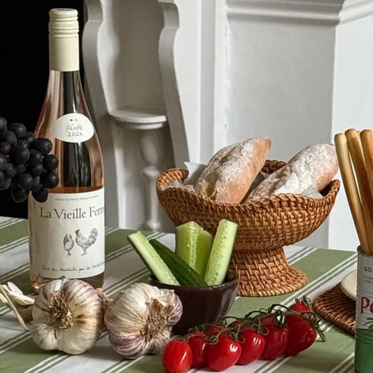 Scallop Pedestal Bowl, Rattan