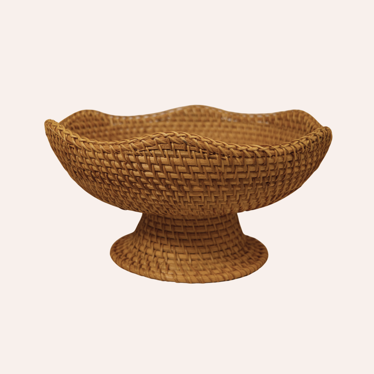 Scallop Pedestal Bowl, Rattan
