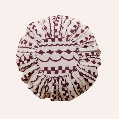 Round Cushion, Pink & Burgundy