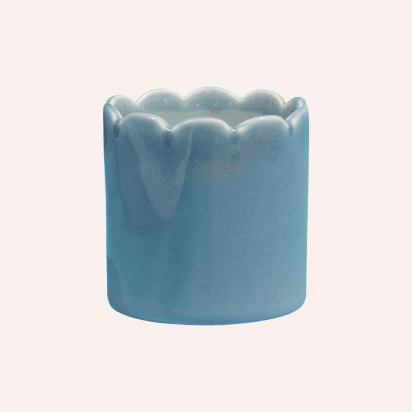 Blue Scallop Candle, Amber & Bergamot