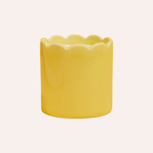 Yellow Scallop Candle, Lemon & Lavender