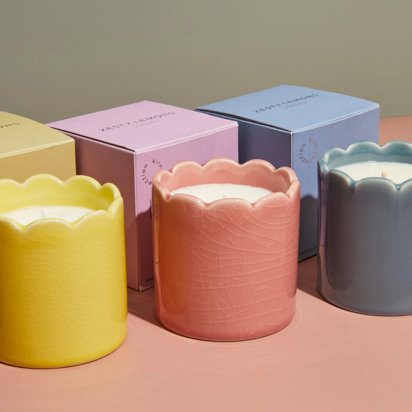 Yellow Scallop Candle, Lemon & Lavender